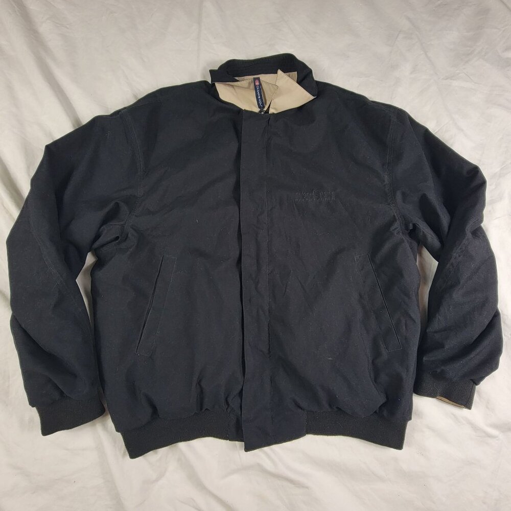 Chaps Ralph Lauren Mens Medium Black Jacket Winter Warm Casual Outdoors Full Zip